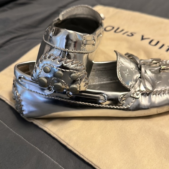 🔥💋🔥Louis Vuitton silver Loafers🔥🔥💋 - Picture 11 of 12